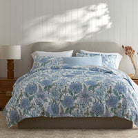 Garden Bliss Classic Smooth Sateen Sham - Blue Multi, Standard,Blue Multi
