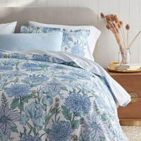 Garden Bliss Classic Smooth Sateen Sham - Blue Multi, Standard,Blue Multi