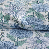 Garden Bliss Classic Smooth Sateen Bed Sheet Set - Blue Multi, Queen,Blue Multi