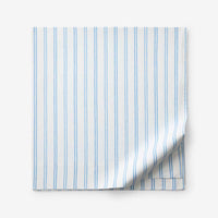 Blossoms and Stripes Classic Cool Cotton Percale Flat Bed Sheet - Squiggle Stripe, Twin/Twin XL,Squiggle Stripe