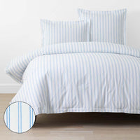 Blossoms and Stripes Classic Cool Cotton Percale Duvet Cover - Squiggle Stripe, Twin/Twin XL,Squiggle Stripe