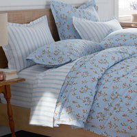 Blossoms and Stripes Classic Cool Cotton Percale Duvet Cover - Squiggle Stripe, Twin/Twin XL,Squiggle Stripe