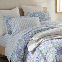 Blossoms and Stripes Classic Cool Cotton Percale Duvet Cover - Squiggle Stripe, Twin/Twin XL,Squiggle Stripe