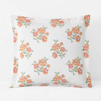 Blossoms and Stripes Classic Cool Cotton Percale Sham - Petal Charm, Euro,Petal Charm