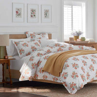 Blossoms and Stripes Classic Cool Cotton Percale Sham - Petal Charm, Standard,Petal Charm