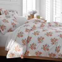 Blossoms and Stripes Classic Cool Cotton Percale Sham - Petal Charm, Standard,Petal Charm
