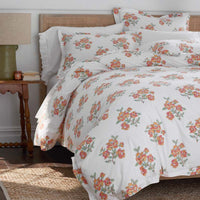 Blossoms and Stripes Classic Cool Cotton Percale Sham - Petal Charm, Standard,Petal Charm