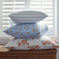 Blossoms and Stripes Classic Cool Cotton Percale Sham - Petal Charm, Standard,Petal Charm