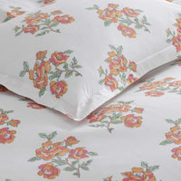 Blossoms and Stripes Classic Cool Cotton Percale Sham - Petal Charm, Standard,Petal Charm