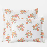 Blossoms and Stripes Classic Cool Cotton Percale Sham - Petal Charm, Standard,Petal Charm