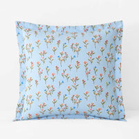Blossoms and Stripes Classic Cool Cotton Percale Sham - Garden Poppies, Euro,Garden Poppies