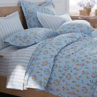 Blossoms and Stripes Classic Cool Cotton Percale Sham - Garden Poppies, Standard,Garden Poppies