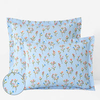 Blossoms and Stripes Classic Cool Cotton Percale Sham - Garden Poppies, Standard,Garden Poppies