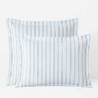 Blossoms and Stripes Classic Cool Cotton Percale Sham - Squiggle Stripe, Standard,Squiggle Stripe