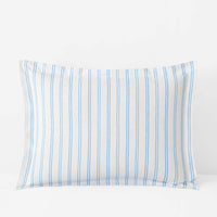Blossoms and Stripes Classic Cool Cotton Percale Sham - Squiggle Stripe, Standard,Squiggle Stripe