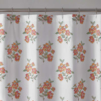 Blossoms and Stripes Classic Cool Cotton Percale Shower Curtain - Petal Charm,Petal Charm