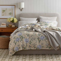 Peony Garden Premium Smooth Wrinkle-Free Sateen Flat Bed Sheet - Beige Tan, King/Cal. King,Beige Tan