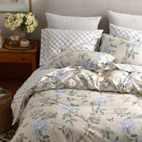 Peony Garden Premium Smooth Wrinkle-Free Sateen Flat Bed Sheet - Beige Tan, King/Cal. King,Beige Tan