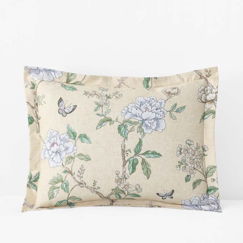 Peony Garden Premium Smooth Wrinkle-Free Sateen Sham - Beige Tan, Standard,Beige Tan