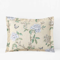 Peony Garden Premium Smooth Wrinkle-Free Sateen Sham - Beige Tan, Standard,Beige Tan