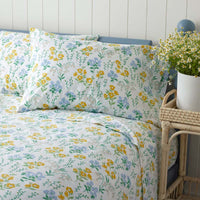 Isadora Classic Cool Cotton Percale Pillowcase Set - Floral, Standard,Floral