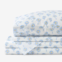 Isadora Classic Cool Cotton Percale Bed Sheet Set - Flower, Full,Flower