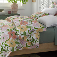 Whimsy Garden Classic Cool Cotton Percale Pillowcase Set - Multi, Standard,Multi