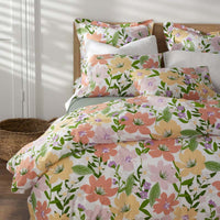 Whimsy Garden Classic Cool Cotton Percale Bed Sheet Set - Multi, Queen,Multi