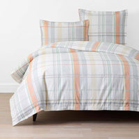 Alder Plaid Classic Cool Cotton Percale Duvet Cover - Multi, King/Cal. King,Multi