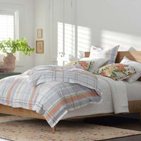 Alder Plaid Classic Cool Cotton Percale Duvet Cover - Multi, King/Cal. King,Multi