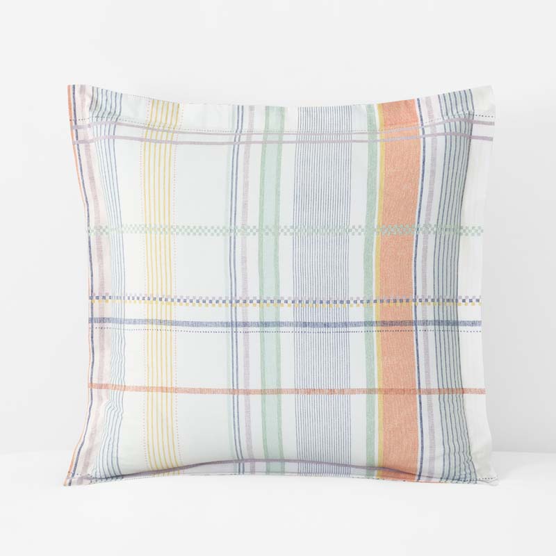 Alder Plaid Classic Cool Cotton Percale Sham - Multi, Euro,Multi