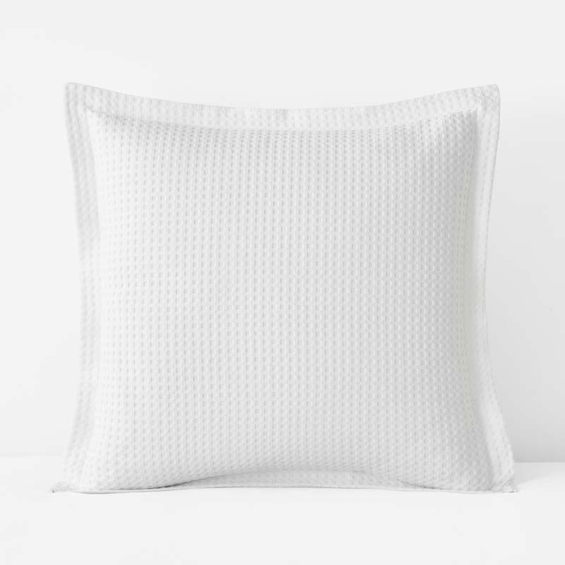 Waffle Sham - White, Euro,White
