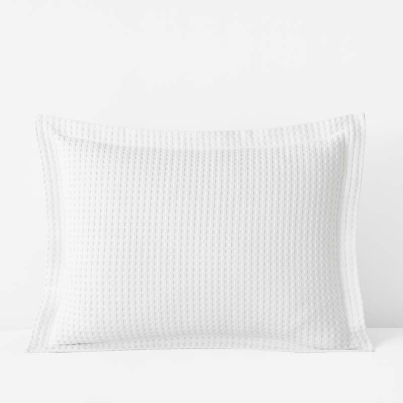 Waffle Sham - White, Standard,White