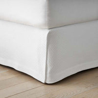 Matelassé 14 in. Bed Skirt - Textured Grid White, Twin,Textured Grid White