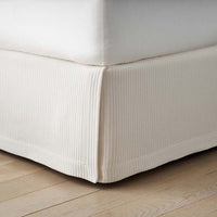 Matelassé 14 in. Bed Skirt - Vertical Stripe Ivory, Twin,Vertical Stripe Ivory