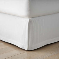 Matelassé 14 in. Bed Skirt - Vertical Stripe White, Twin,Vertical Stripe White