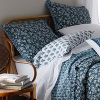 Suhana Reversible Ruffle Quilted Sham - Blue, King,Blue