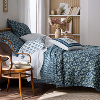 Suhana Reversible Ruffle Quilt - Blue, King/Cal. King,Blue