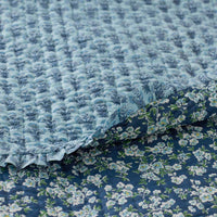 Suhana Reversible Ruffle Quilt - Blue, King/Cal. King,Blue
