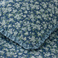 Suhana Reversible Ruffle Quilt - Blue, King/Cal. King,Blue
