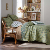 Suhana Reversible Ruffle Quilt - Green, King/Cal. King,Green