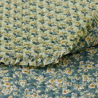 Suhana Reversible Ruffle Quilt - Green, King/Cal. King,Green