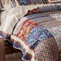 Aahana Patchwork Quilted Sham - Navy, Standard,Navy