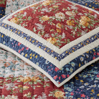 Aahana Patchwork Quilted Sham - Navy, Standard,Navy