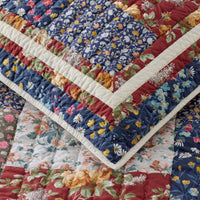 Aahana Patchwork Quilted Sham - Navy, Standard,Navy
