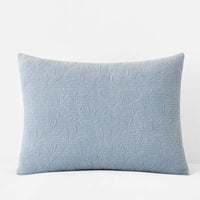 Tinsley Leaf Quilted Sham - Blue, Standard,Blue