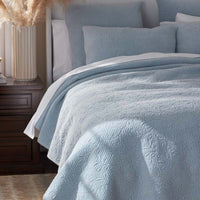 Tinsley Leaf Quilted Sham - Blue, Standard,Blue