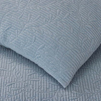 Tinsley Leaf Quilted Sham - Blue, Standard,Blue