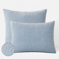 Tinsley Leaf Quilted Sham - Blue, Standard,Blue