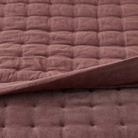 Tufted Stitch Velvet Quilted Sham - Bordeaux, Standard,Bordeaux